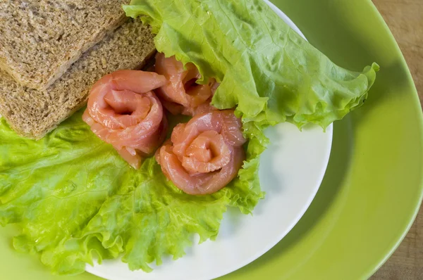 Bread and salmon