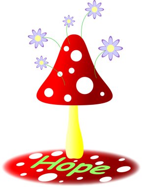 Fly agaric with hope clipart