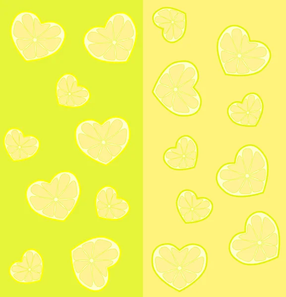 Srdce a-frame půl citronu — Stockový vektor