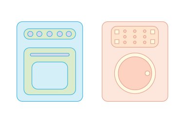 Washing machine and stove clipart