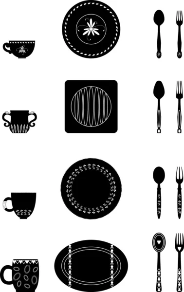 Векторная иллюстрация блюд — стоковый вектор