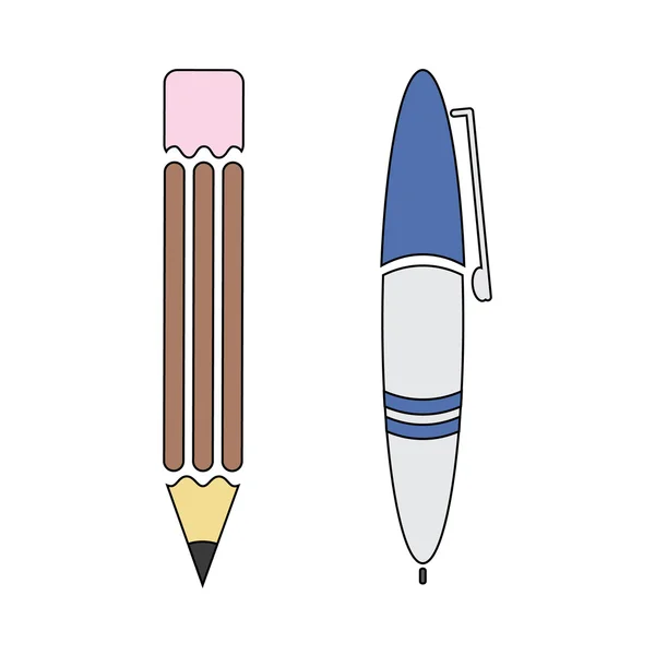 Векторний олівець і ручка — стоковий вектор
