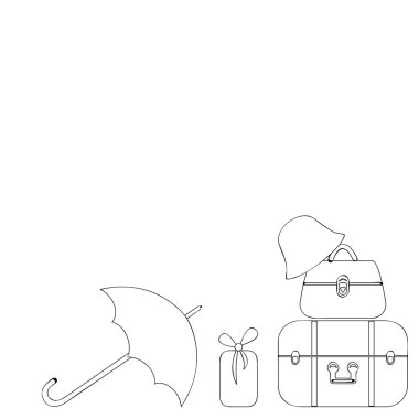 Vector illustration of suitcases clipart