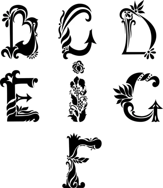 Lettres à boucles antiques — Image vectorielle