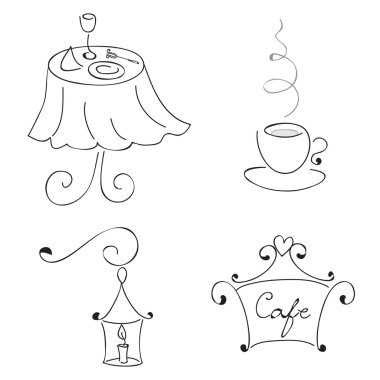 Vector restaurant elements clipart