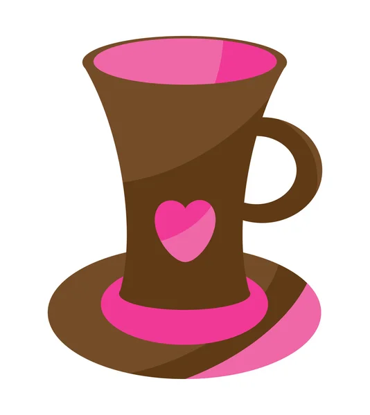 Vector cute cup with heart — Stock Vector