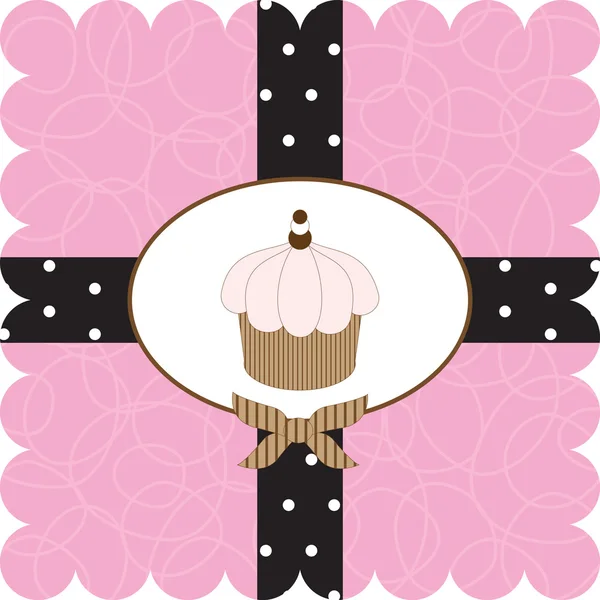 Ilustración vectorial de la tarjeta con muffin — Archivo Imágenes Vectoriales