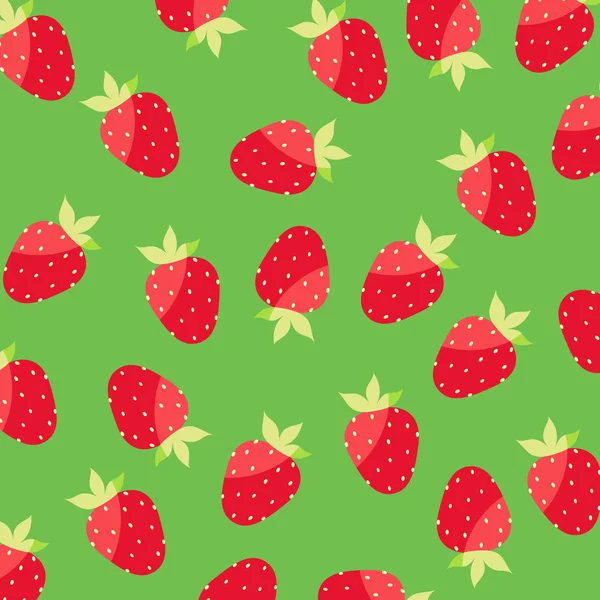 Άνευ ραφής ταπετσαρία με φράουλες — Stockový vektor