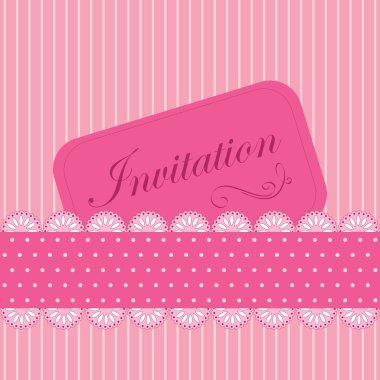 Vector pink invitation clipart