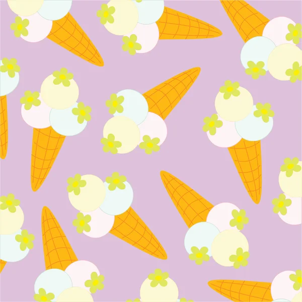Seamless wallpaper with ice-cream — Stock Vector