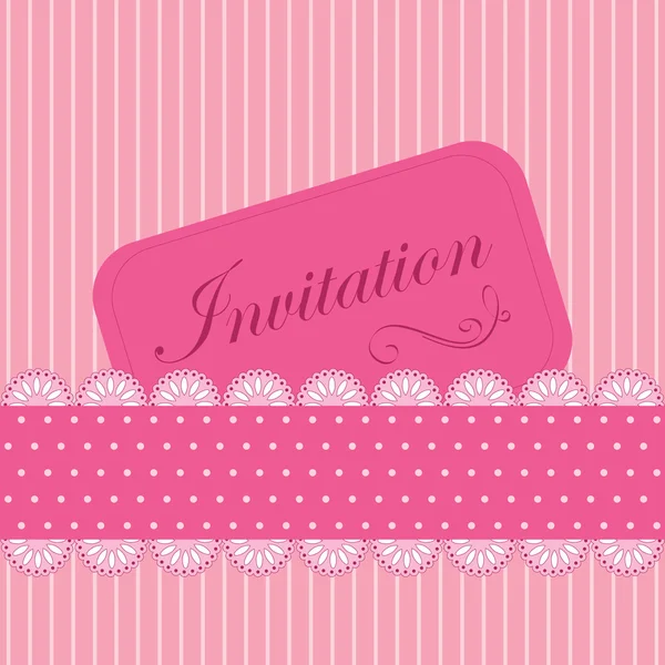Διάνυσμα ροζ πρόσκληση — Διανυσματικό Αρχείο