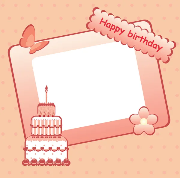 Vector illustration of "Happy birthday" card — Stock Vector