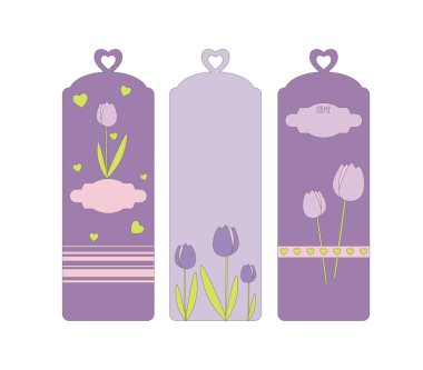 Three vector bookmarks clipart