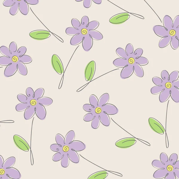 ベクトル花シームレス — ストックベクタ