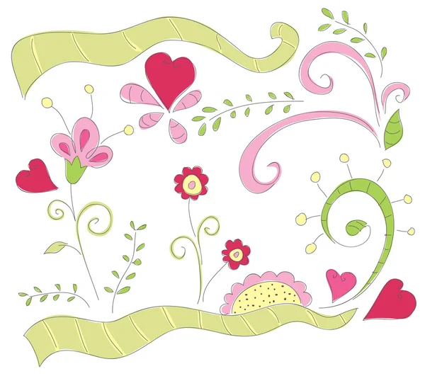 Vector floral doodles — Stockvector