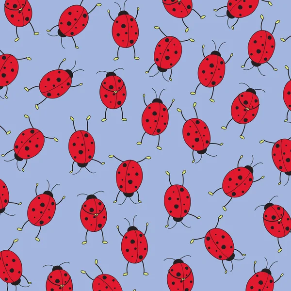 Ladybugs ile sorunsuz duvar kağıdı — Stok Vektör