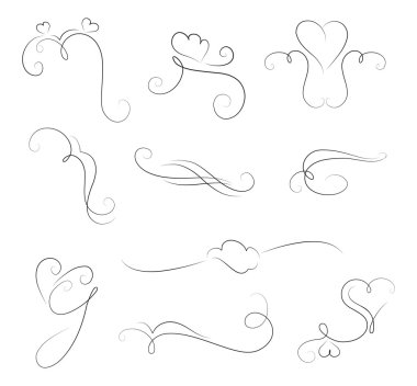 Vector hand drawn ornamental elements clipart