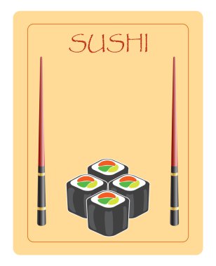 Vector menu for sushi and rolls clipart