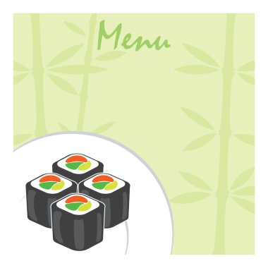 Vector menu for sushi and rolls clipart