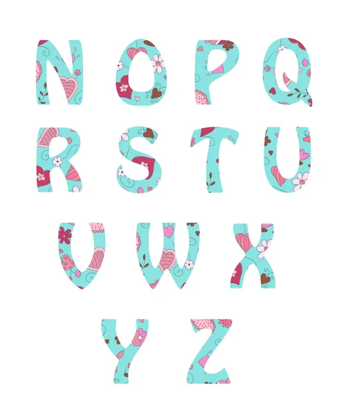 Vektor alfabet med hand ritad bild — Stock vektor