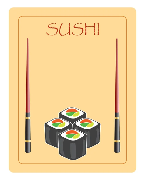 Vector menu for sushi and rolls — Stock Vector