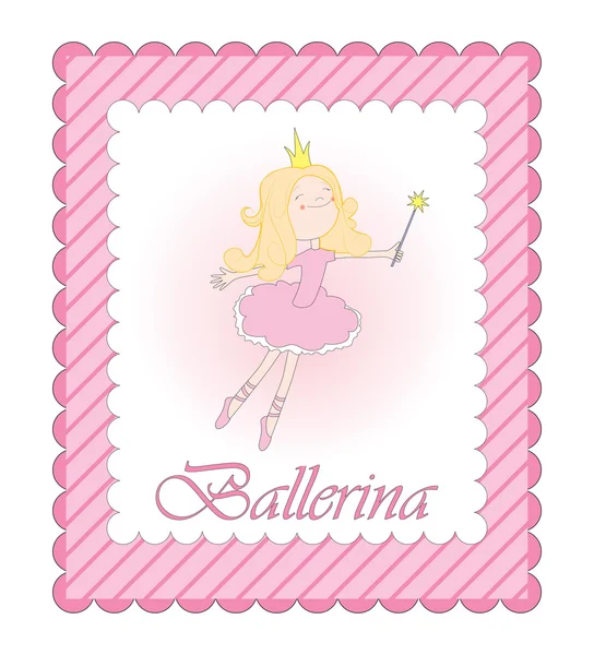 Vektor Ballerina rosa Karte — Stockvektor