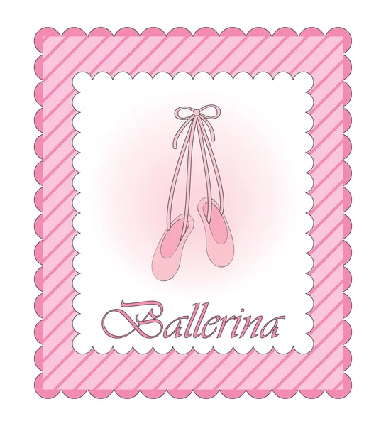 Vector ballerina roze kaart — Stockvector