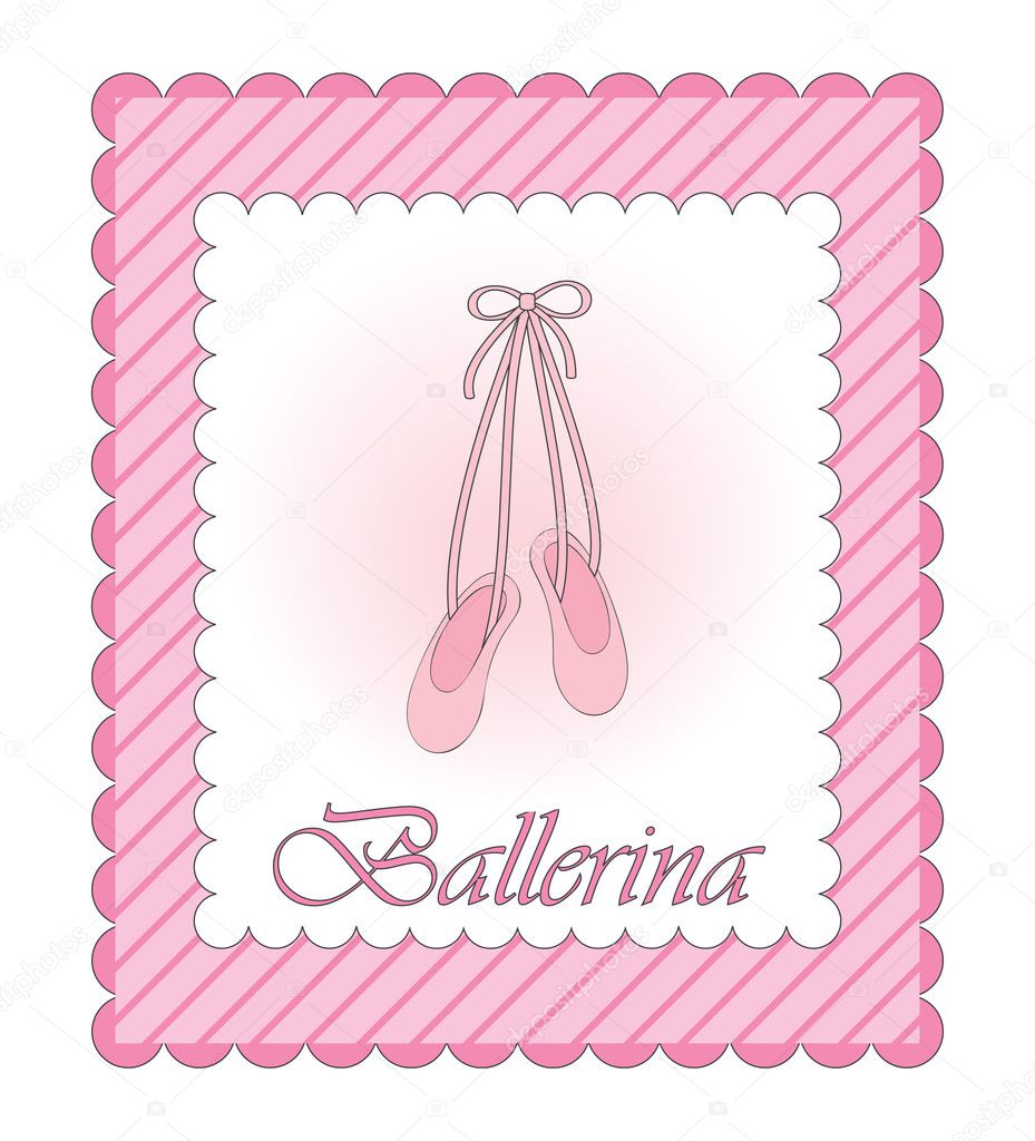 Vector ballerina pink card