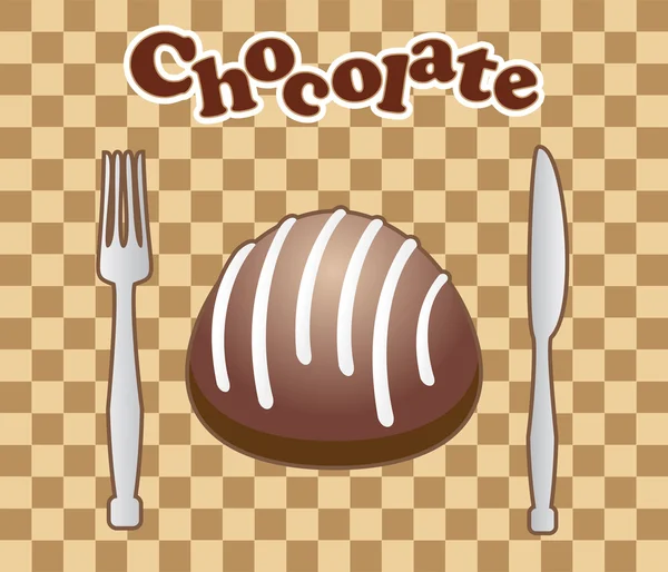 Векторная карта с шоколадной конфеткой — стоковый вектор