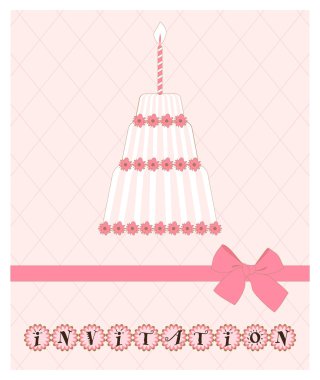 Vector pink invitation clipart