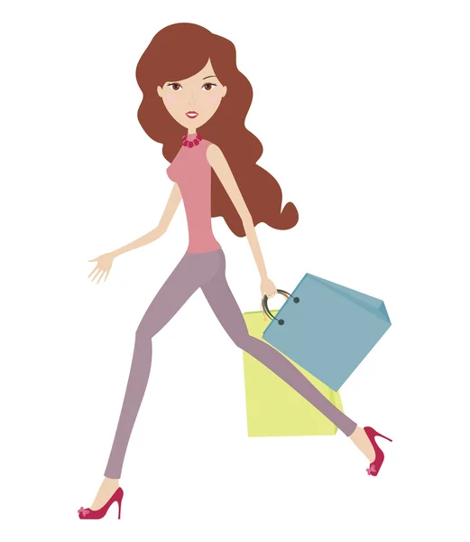 stock vector Nice girl with bags