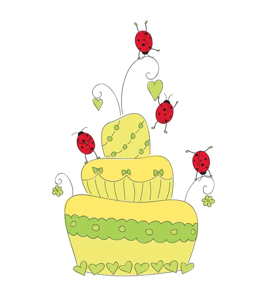 Мило випадкові торт — стоковий вектор
