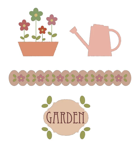 Eléments de jardin — Image vectorielle