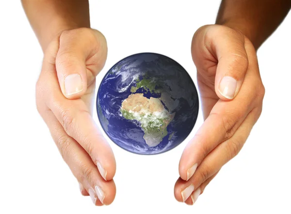 Earth care in your hands — Stock Photo, Image