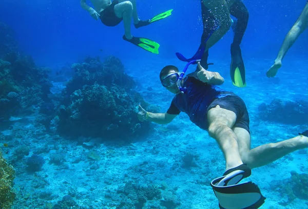 Mergulho com snorkel em mar vermelho — Fotografia de Stock