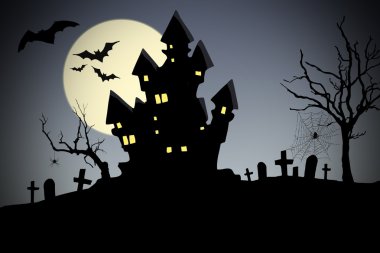 Creepy house - halloween clipart