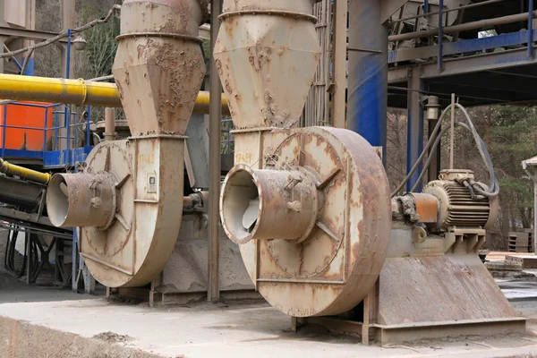 Stone quarry with silos — Stock Photo, Image