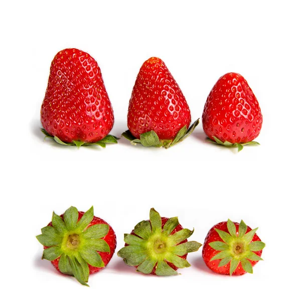 Standing and lying strawberries — Stock Photo, Image
