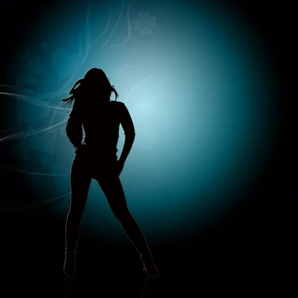 Silhouette of girl — Stock Photo, Image