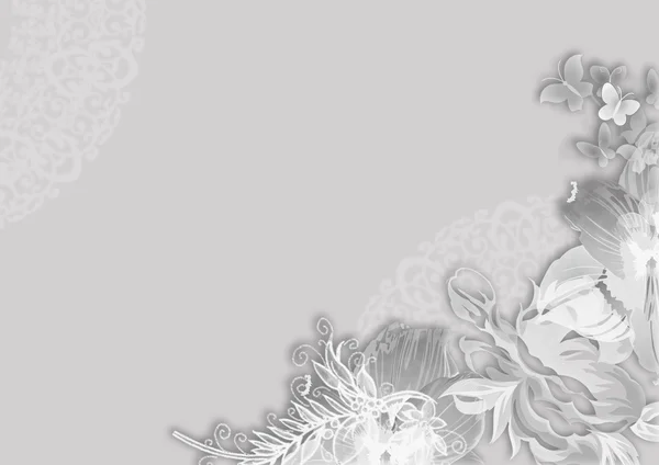Свадебный фон с белыми цветами — стоковое фото