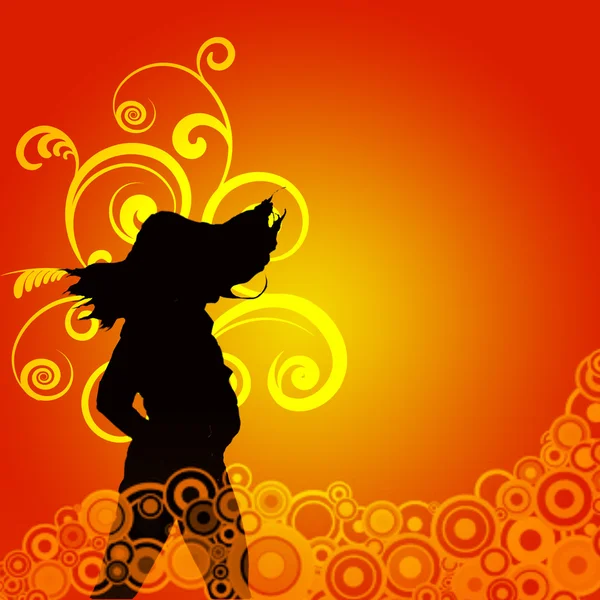 Silhouette of girl — Stock Photo, Image