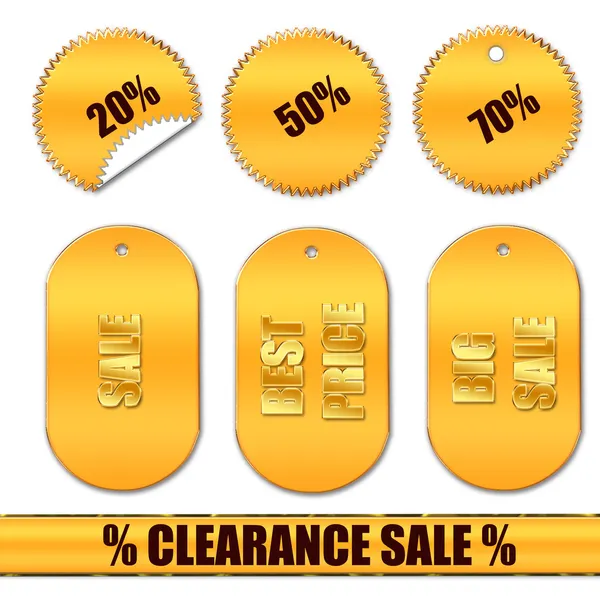 stock image Set of gold price tags