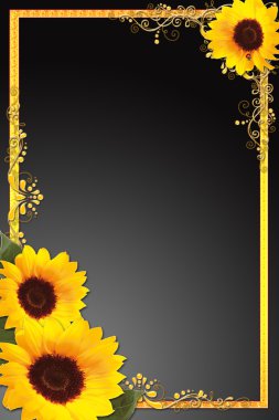 Sunflower frame clipart