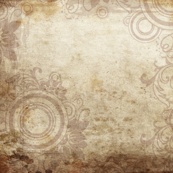 Grunge floral paper background
