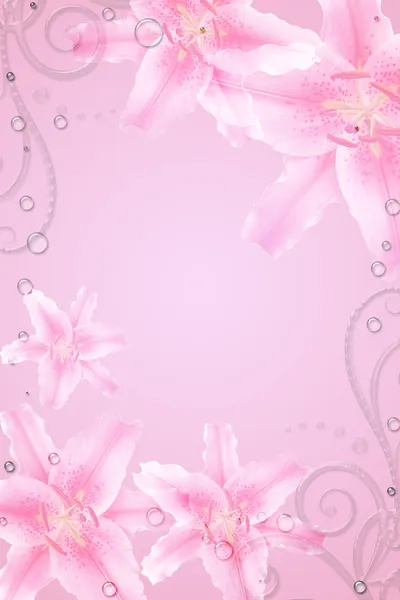 Abstract background with pink flowers — Stock Photo, Image