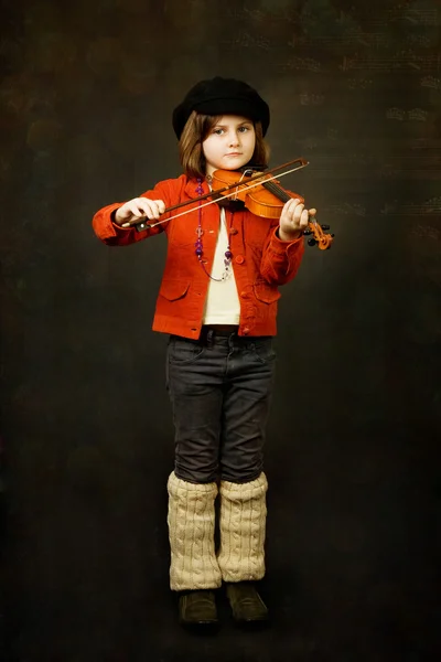 stock image Girl practicing the violin