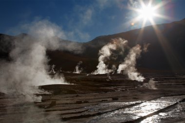 Geyser field El Tatio in Atacama region, Chile clipart