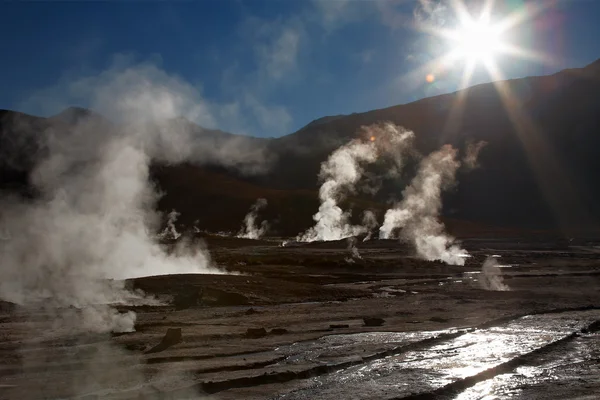 Campo geyser El Tatio nella regione di Atacama, Cile — Foto Stock