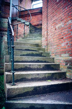 Gloomy, winding stairs clipart