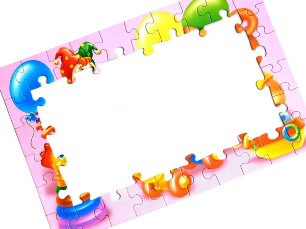 La cornice del puzzle bambino — Foto Stock